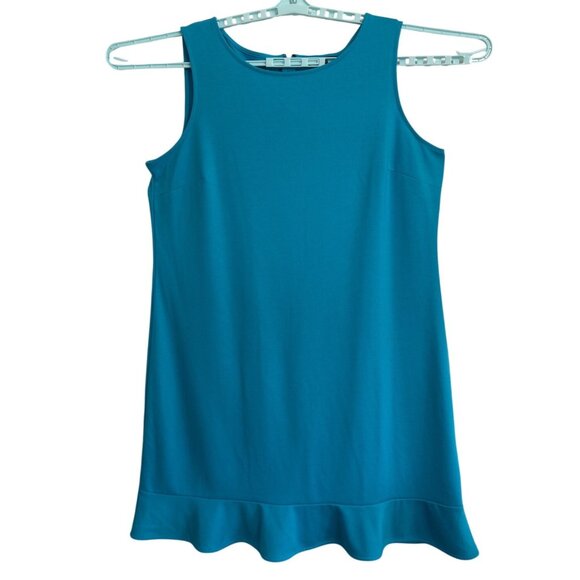 Lands' End Dresses & Skirts - Lands End Womens Sleeveless Turquoise Ruffle Hem Dress SZ 18 Beach Resort